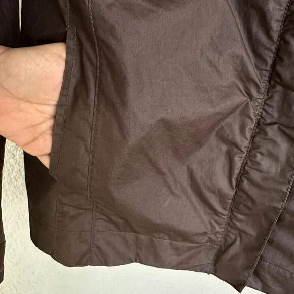 Eileen Fisher Womens Large Lightweight Asymmetrical Zip Moto Jacket Brown Lined - Picture 5 of 11